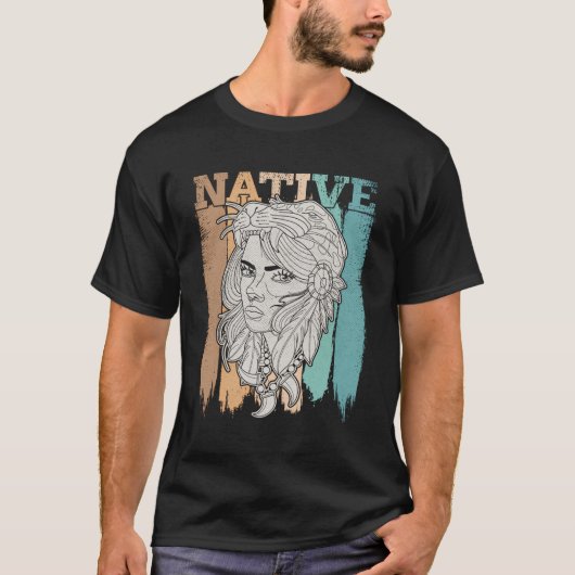 アメリカ人女性古代ヘアドス平和国家 Tシャツ (正面)