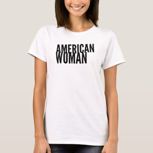 「アメリカ人女性」 Tシャツ (正面)