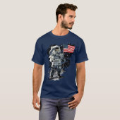 アメリカ人宇宙飛行士月面着陸 Tシャツ (正面フル)
