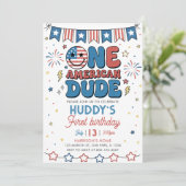 アメリカ人男性の1歳の誕生日 7月4日 招待状 (スタンド正面)