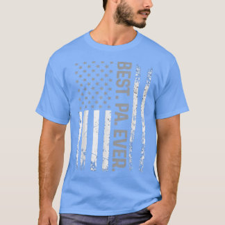 アメリカ人男性向け愛国アメリカ国旗最高のパパエバー父の日Tシャツ Tシャツ
