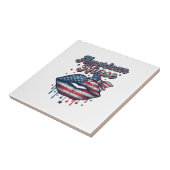 アメリカ人看護師愛国的な唇ベクターTシャツデザイン タイル (側面)