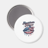 アメリカ人看護師愛国的な唇ベクターTシャツデザイン マグネット (正面/裏面)