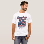 アメリカ人看護師愛国的な唇ベクターTシャツデザイン_ Tシャツ (正面フル)