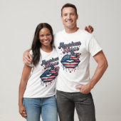 アメリカ人看護師愛国的な唇ベクターTシャツデザイン_ Tシャツ (ユニセックス)
