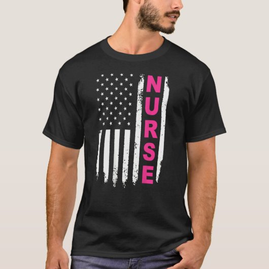 アメリカ人誇りを持ったになる熱いナース Tシャツ (正面)