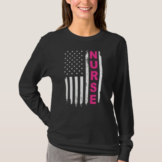 アメリカ人誇りを持ったになる熱いナース Tシャツ (正面)