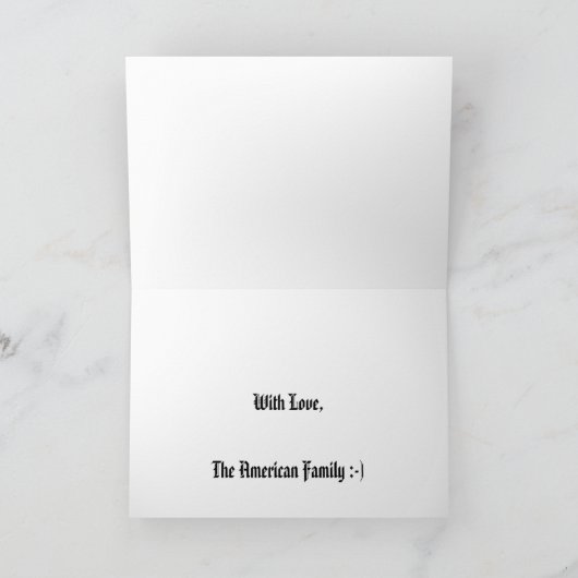 アメリカ人買採用アメリカ引用文トランプ愛国心 カード (内部)