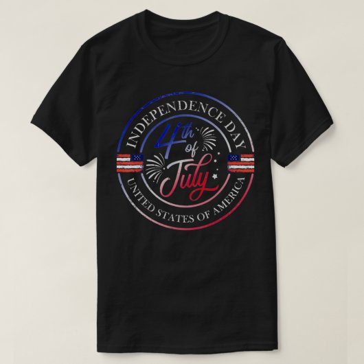 アメリカ人退役軍人の7月4日の独立記念日 Tシャツ (デザイン正面)