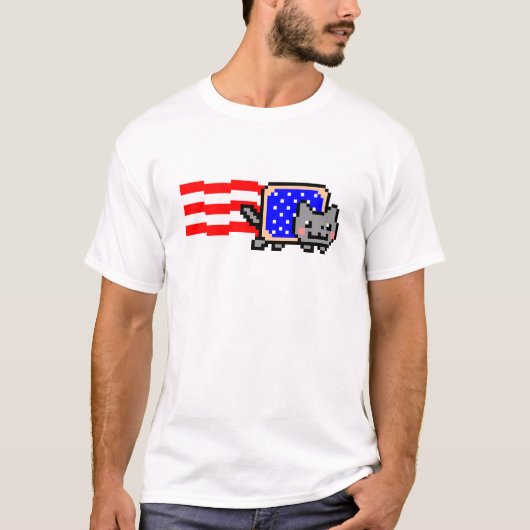 アメリカ人Nyan Cat® Shirt~! Tシャツ (正面)