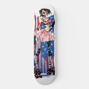 アメリカ人Rollergirl スケートボード