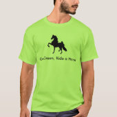 アメリカ人Saddlebred -環境にやさしいことをしようは、馬Tに乗ります Tシャツ (正面)