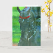 アメリカ人Saddlebred、誕生日 カード (黄色い花)