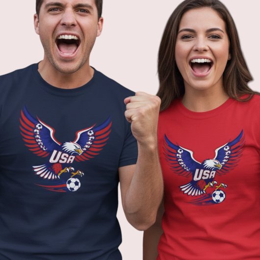 アメリカ代表サッカーチーム イーグル 愛国的なグラフィック Tシャツ