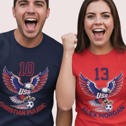 アメリカ代表サッカーチーム イーグル 愛国的なグラフィック Tシャツ