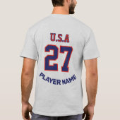 アメリカ代表サッカーチーム イーグル 愛国的なグラフィック Tシャツ (裏面)