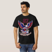 アメリカ代表サッカーチーム イーグル 愛国的なグラフィック Tシャツ (正面フル)