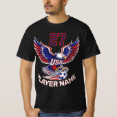 アメリカ代表サッカーチーム イーグル 愛国的なグラフィック Tシャツ (正面)