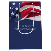 アメリカ企業 マーケティング アメリカ国旗 ミディアムペーパーバッグ (裏面)