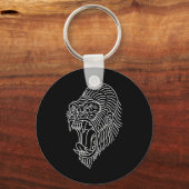 アメリカ伝統的のゴリラ頭輪郭タトゥー キーホルダー (正面)