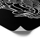 アメリカ伝統的のゴリラ頭輪郭タトゥー ポスター (角)