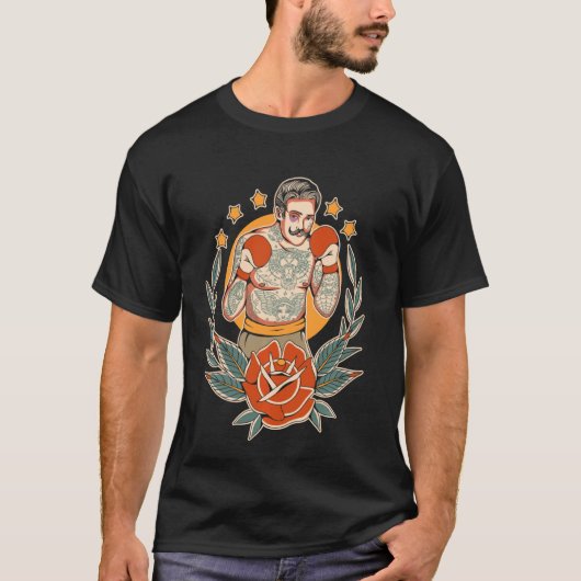 アメリカ伝統的のタトゥーボクサーFlash Edge Boxin Tシャツ (正面)