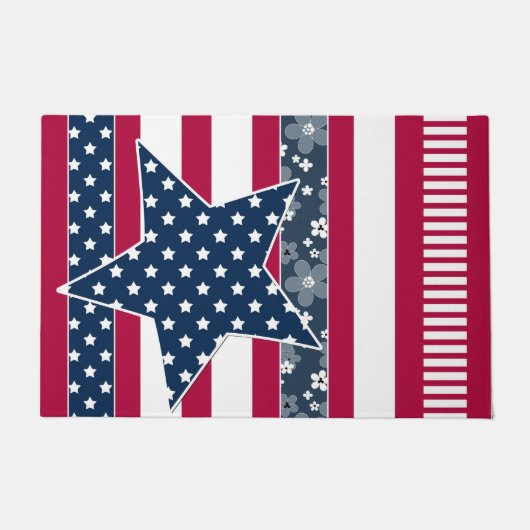 アメリカ伝統的の戦艦の国旗の色は赤い海軍w ドアマット (正面)
