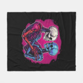 アメリカ伝統的スケルトン手タトゥー フリースブランケット (正面(横))