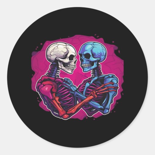 アメリカ伝統的スケルトン手タトゥー ラウンドシール (正面)