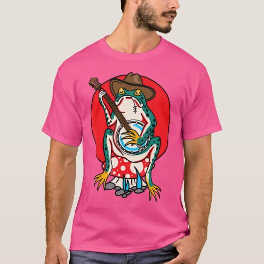 アメリカ伝統的古学校タトゥーフラッシュカエル Tシャツ (正面)