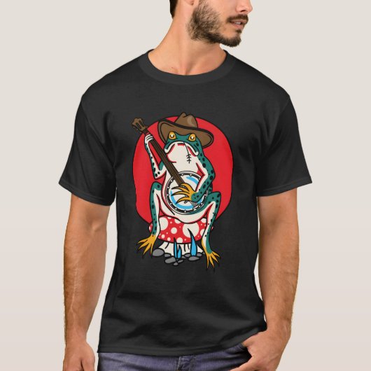 アメリカ伝統的古学校タトゥーフラッシュカエル Tシャツ (正面)