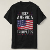 アメリカ保トランプレス政治米国国旗7月4日 Tシャツ (デザイン正面)