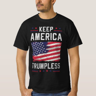 アメリカ保トランプレス政治米国国旗7月4日 Tシャツ