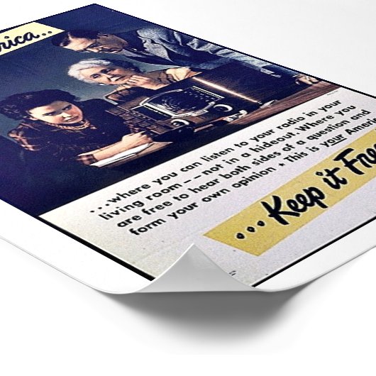 アメリカ保無料！ ポスター (角)