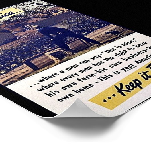 アメリカ保無料！ ポスター (角)