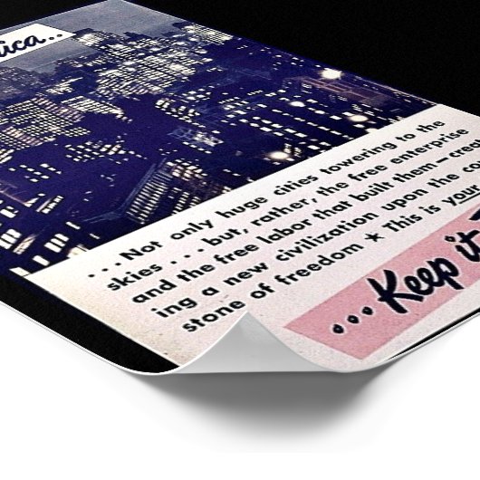 アメリカ保無料！ ポスター (角)