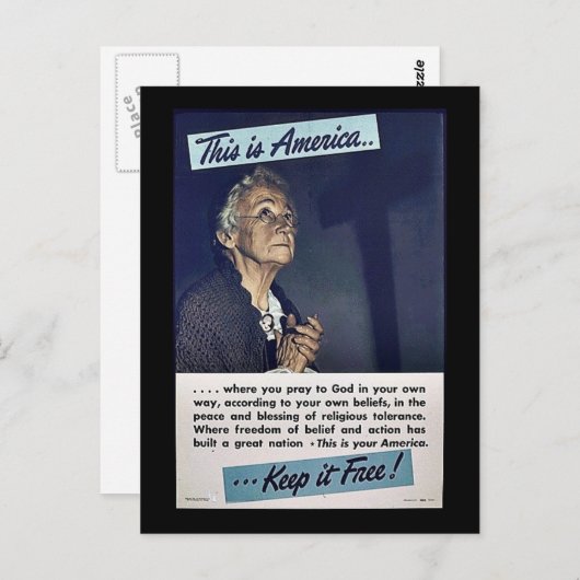 アメリカ保無料! ポストカード (正面/裏面)