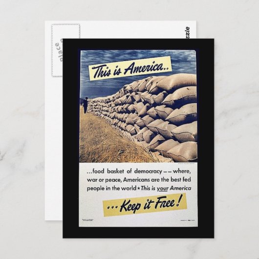 アメリカ保無料! ポストカード (正面/裏面)