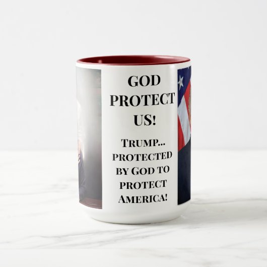 アメリカ保護へのトランプ神保護大統領 マグカップ (中央)