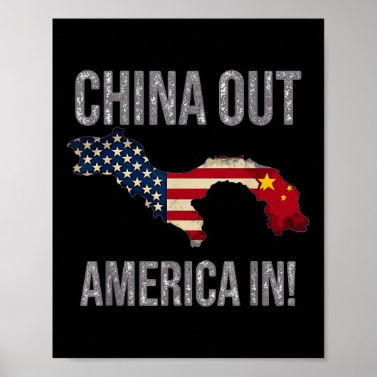 アメリカ保護 – パナマ運河 – 中国アウト – パナマ ポスター (正面)