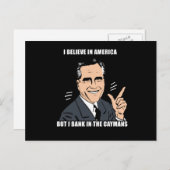 アメリカ信じではカイマンで銀行に預ける ポストカード (正面/裏面)