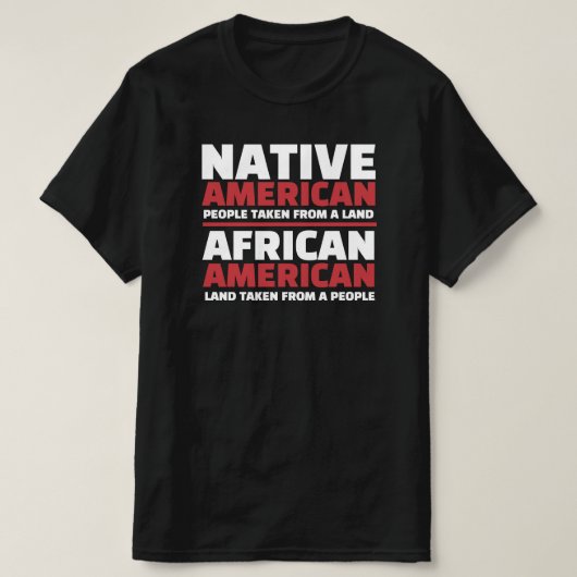 アメリカ先住民とアフリカ系米国人 Tシャツ (デザイン正面)