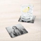 アメリカ先住民のアイコン: ラコタ族の指導者シッティング・ブル スクエアペーパーコースター (インサイチュ)