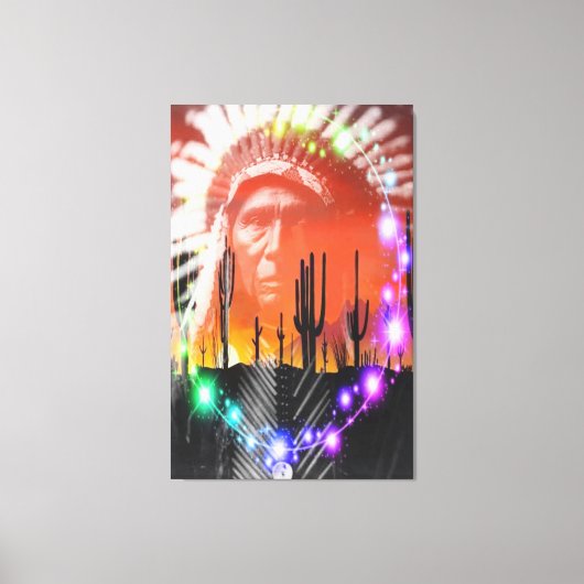 アメリカ先住民のゴースト・ダンス キャンバスプリント (正面)