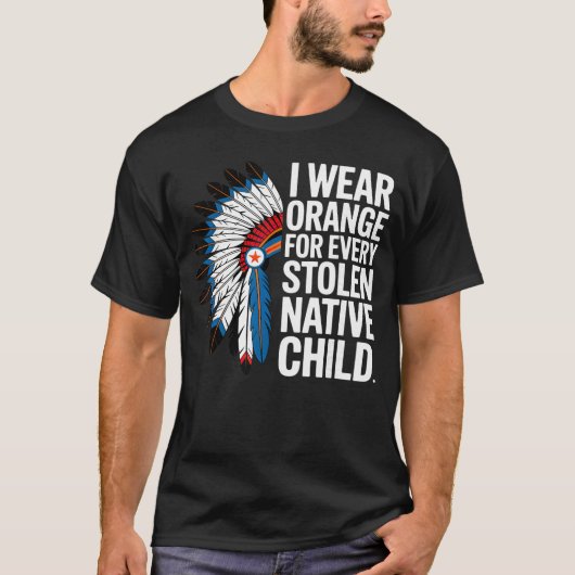 アメリカ先住民の子供たちのためにオレンジ色を着用する統一の日 Tシャツ (正面)
