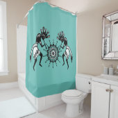 アメリカ先住民の文化 – サン踊りココペリ1 シャワーカーテン (インサイチュ)