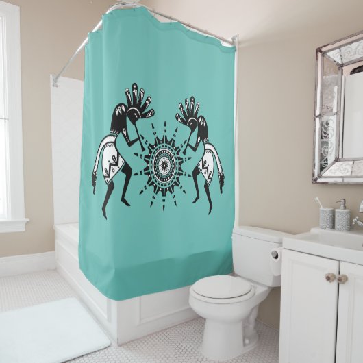 アメリカ先住民の文化 – サン踊りココペリ1 シャワーカーテン (インサイチュ)