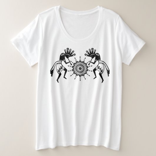 アメリカ先住民の文化 – サン踊りココペリ1 プラスサイズTシャツ (デザイン正面)