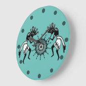 アメリカ先住民の文化 – サン踊りココペリ1 ラージ壁時計 (傾斜)