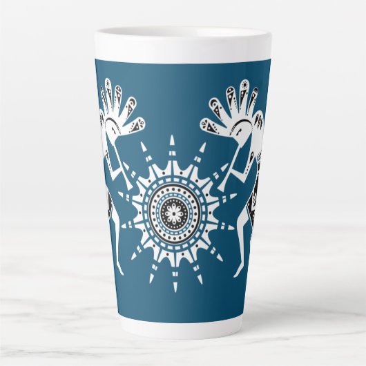 アメリカ先住民の文化 – サン踊りココペリ2 カフェラテマグ (正面)